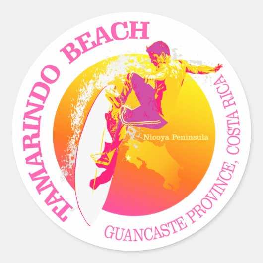 Tamarindo Beach Ronde Sticker (Voorkant)