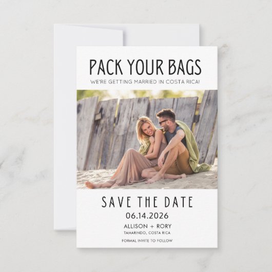 Tamarindo Costa Rica Destination Photo Wedding Save The Date (Voorkant)
