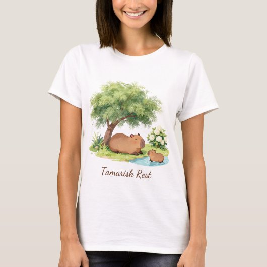 Tamarisk Rest Capybara Botanische Bijbel T-shirt – (Voorkant)