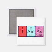 Tamás periodieke tabelnaam magnet (Voorkant / Achterkant)