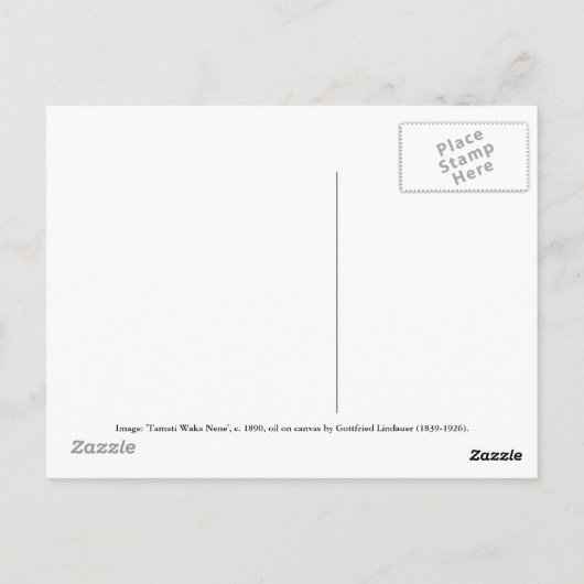 "Tamati Waka Nene" - Gottfried Lindauer Briefkaart (Achterkant)