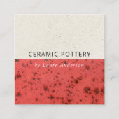 TAMATO RED CERAMIC POTTERY GLAZED SPECKLED TEXTURE VIERKANTE VISITEKAARTJE (Voorkant)