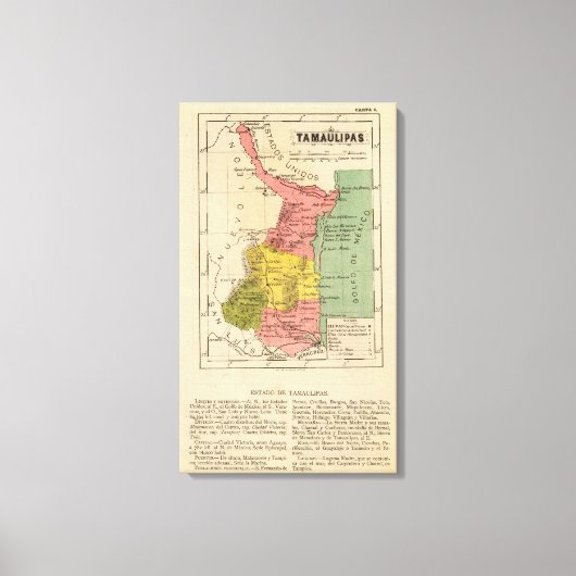 Tamaulipas, Mexico Canvas Afdruk (Voorkant)