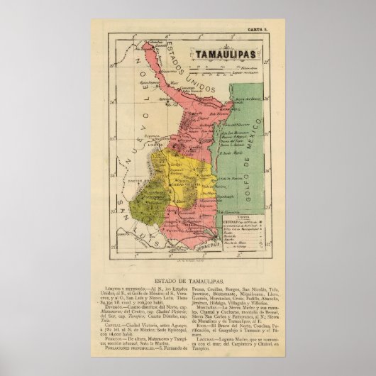 Tamaulipas, Mexico Poster (Voorkant)