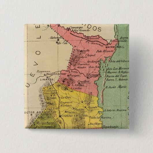 Tamaulipas, Mexico Vierkante Button 5,1 Cm (Voorkant)