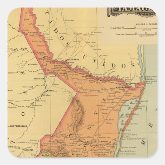 Tamaulipas Vierkante Sticker (Voorkant)