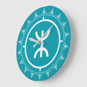 Tamazgha - Amazigh Symbol Cyan Grote Klok (Hoek)