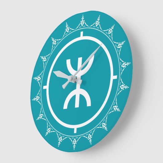 Tamazgha - Amazigh Symbol Cyan Grote Klok (Hoek)