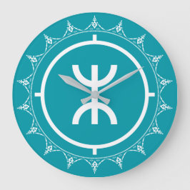 Tamazgha - Amazigh Symbol Cyan Grote Klok