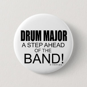 Tamboer-majoor een Stap voor de Band! Ronde Button 5,7 Cm