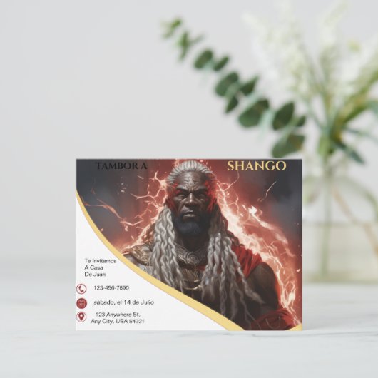 Tambor a Shango Lightening Rayos Uitnodiging (Staand voorkant)