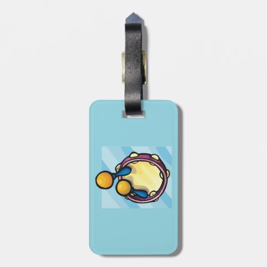 Tamborine And Maraccas Bagagelabel (Achterkant verticaal)