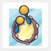 Tamborine en Maraccas Square Sticker (Voorkant)