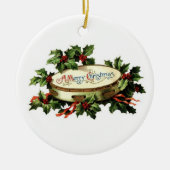 Tambourine en Holly Keramisch Ornament (Voorkant)