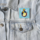Tambourine En Maracas Vierkante Button 5,1 Cm (In situ)