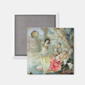 Tambourine (m/v op papier) magneet (Voorkant / Achterkant)