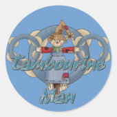Tambourine Man Ronde Sticker (Voorkant)