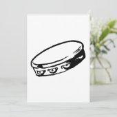 Tambourine Musical Instrument Invitations Kaart (Staand voorkant)