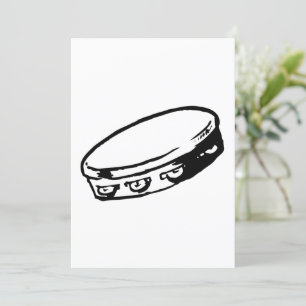Tambourine Musical Instrument Invitations Kaart