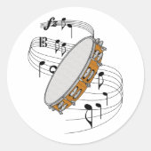 Tambourine Ronde Sticker (Voorkant)