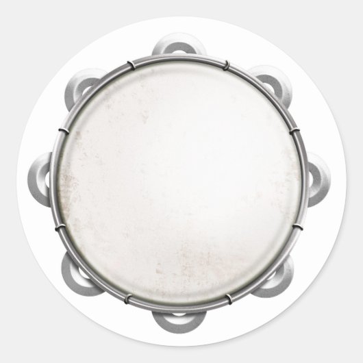 Tambourine Ronde Sticker (Voorkant)