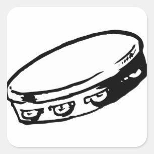 Tambourine-stickers Vierkante Sticker