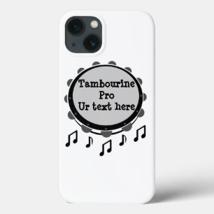 Tambourine, zwart en wit iPhone 13 hoesje
