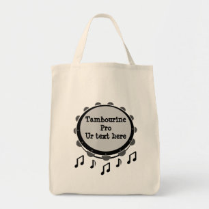 Tambourine, zwart en wit tote bag