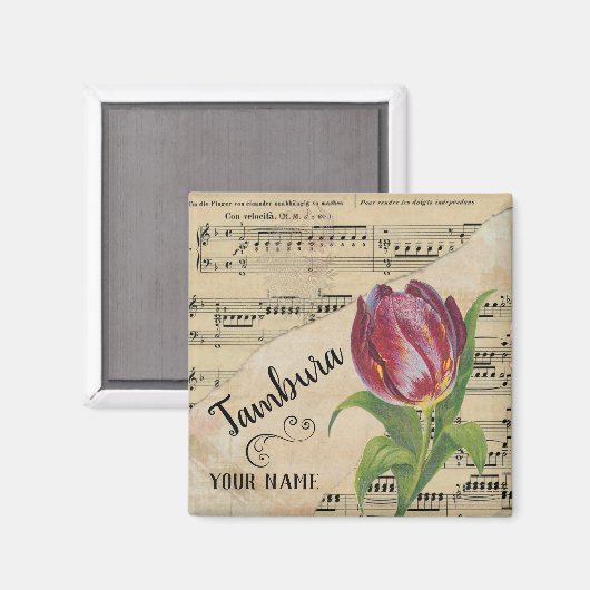 Tambura Tulip  — Datablad Music Gepersonaliseerd Magneet (Voorkant / Achterkant)