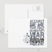 Tamburlaine War Quote (B&W) Briefkaart (Voorkant / Achterkant)