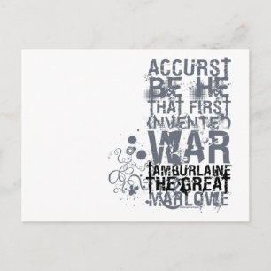 Tamburlaine War Quote (B&W) Briefkaart