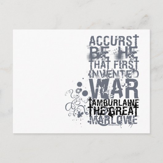 Tamburlaine War Quote (B&W) Briefkaart (Voorkant)