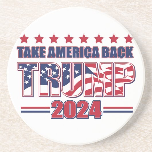 Tame America Bacx Trump 2024 Zandsteen Onderzetter (Voorkant)