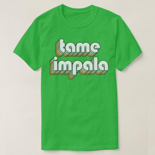 Tame Impala Retro Rainbow Typography Vervaagde sti T-shirt (Design voorkant)
