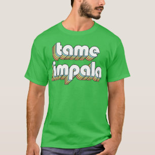 Tame Impala Retro Rainbow Typography Vervaagde sti T-shirt