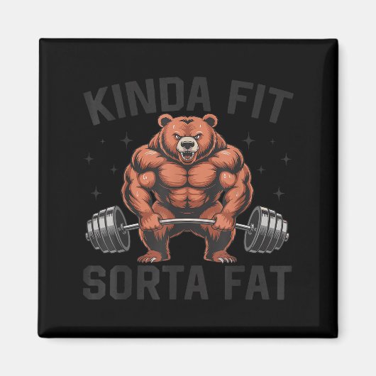 Tamelijk Fit Enigszins Dik Grappige Gym Beer Gewic Magneet (Voorkant)