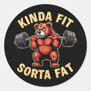 Tamelijk Fit Enigszins Dik Grappige Gym Bulldog Ge Ronde Sticker