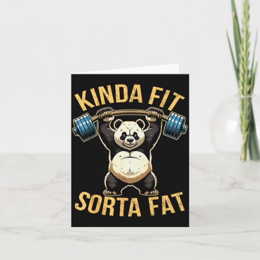 Tamelijk Fit Enigszins Dik Grappige Gym Panda Gewi Kaart (Voorkant)