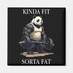 Tamelijk fit enigszins dik gym panda gewichtheffen magneet
