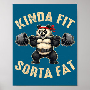Tamelijk Fit Enigszins Dik Gymbezoekers Panda Gewi Poster
