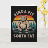 Tamelijk Fit Enigszins Vet - Grappige Gym Beer Gew Kaart (Gele Bloem)