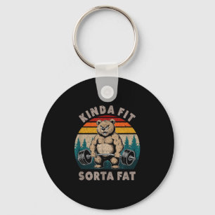 Tamelijk Fit Enigszins Vet - Grappige Gym Beer Gew Sleutelhanger