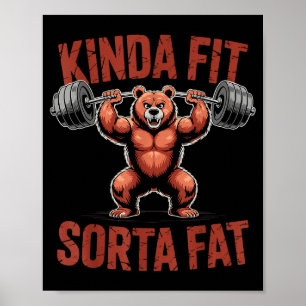 Tamelijk Fit Enigszins Vet Grappige Gym Bulldog Ge Poster
