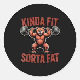 Tamelijk Fit Enigszins Vet Grappige Gym Bulldog Ge Ronde Sticker