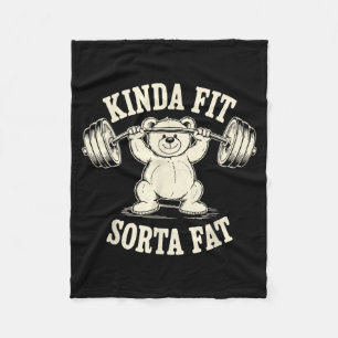 Tamelijk Fit Enigszins Vet Grappige Gym Cute Beer  Fleece Deken