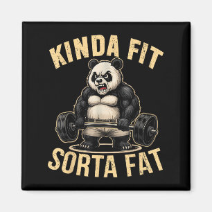 Tamelijk Fit Enigszins Vet - Grappige Gym Panda Ge Magneet