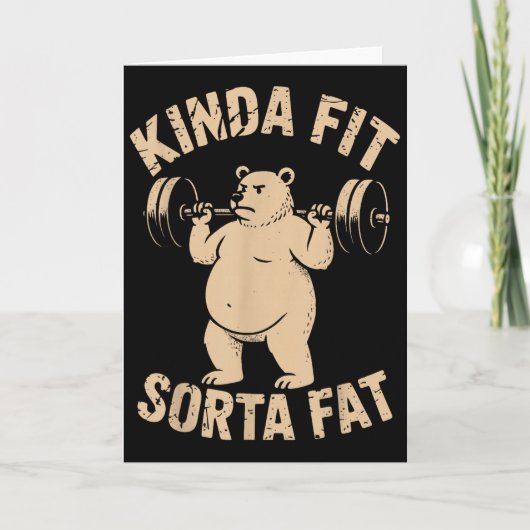 Tamelijk Fit Enigszins Vet - Grappige Gymbeer Gewi Kaart (Voorkant)