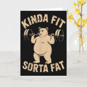 Tamelijk Fit Enigszins Vet - Grappige Gymbeer Gewi Kaart (Gele Bloem)