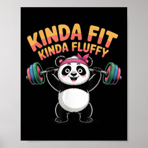 Tamelijk Fit Tamelijk Fluffy Panda Fitnesscentrum Poster