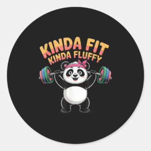 Tamelijk Fit Tamelijk Fluffy Panda Fitnesscentrum Ronde Sticker